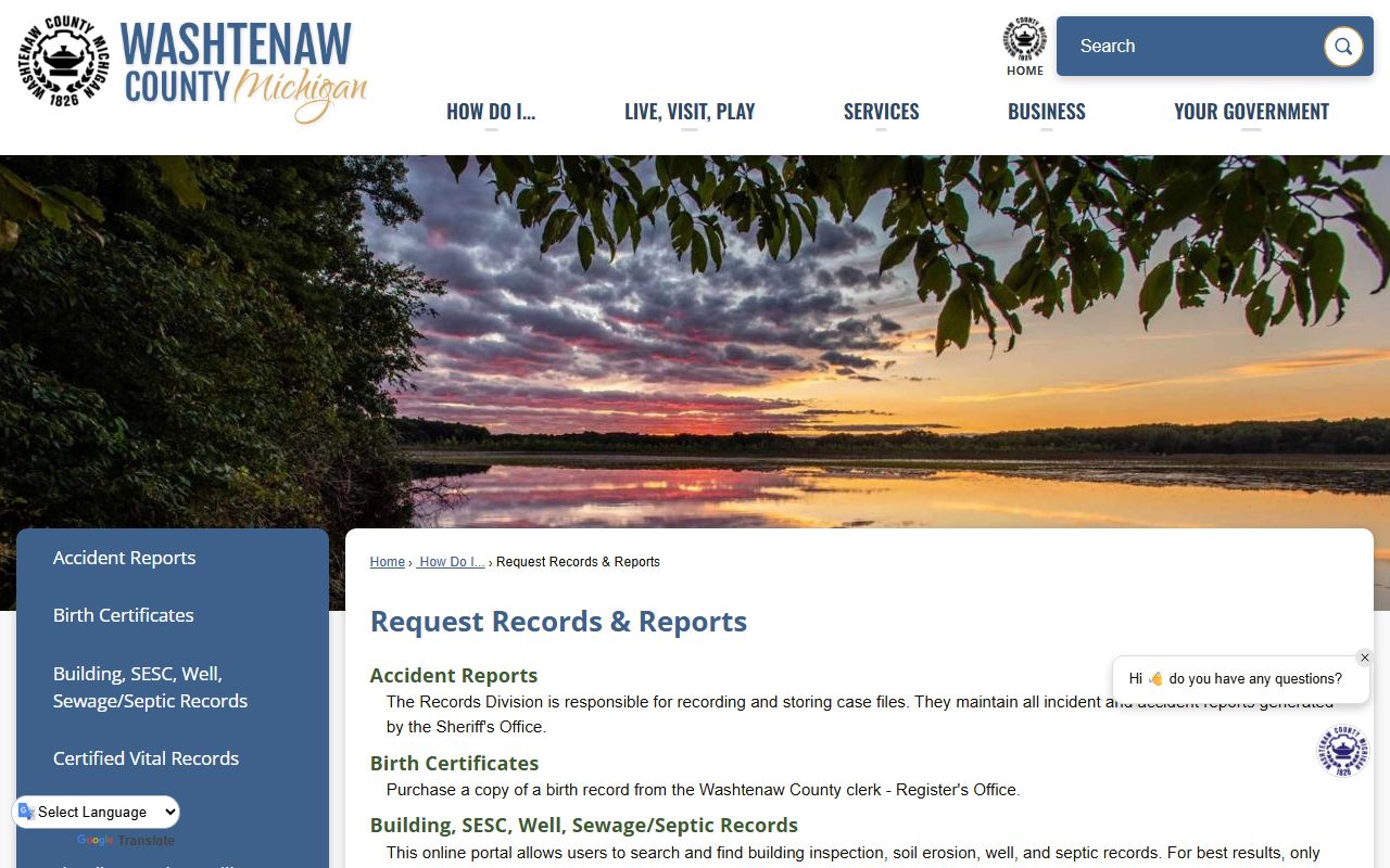 Washtenaw County Clerk request records and reports hub