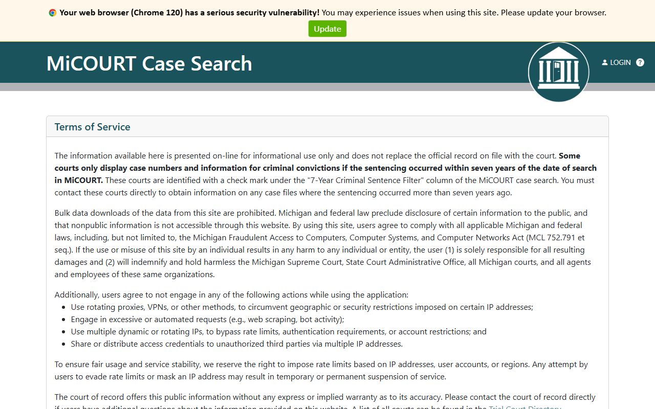 Washtenaw County Court Records MiCOURT 14A District Court route