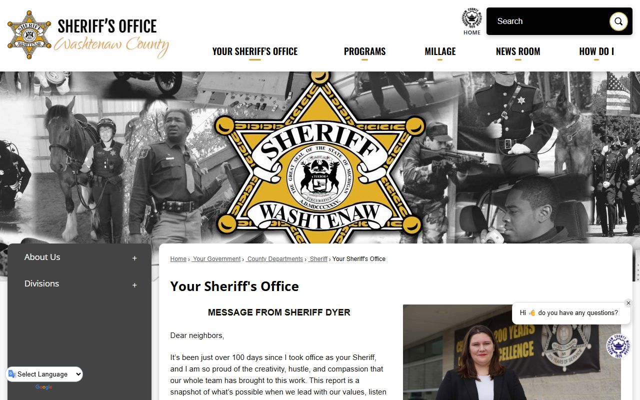 Washtenaw County Inmate Records Sheriff office overview